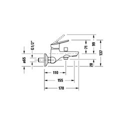 Duravit No.1 Einhebel-Wannenmischer Aufputz, Chrom, Anschlussart S-Anschlüsse, 1/... DURAVIT-N15230000010 8000177315947 (Abb. 1)