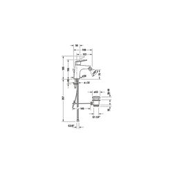 Duravit No.1 Einhebel-Bidetmischer, Chrom, 5l/min, mit Garnitur, Ausladung 123mm,... DURAVIT-N12400001010 8000177315916 (Abb. 1)