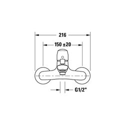 Duravit No.1 Einhebel-Wannenmischer Aufputz, Chrom, Anschlussart S-Anschlüsse, 1/... DURAVIT-N15230000010 8000177315947 (Abb. 1)