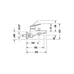 Duravit No.1 Einhebel-Wannenmischer Aufputz, Chrom, Anschlussart S-Anschlüsse, 1/... DURAVIT-N15230000010 8000177315947 (Abb. 1)