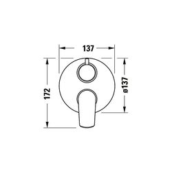 Duravit No.1 Einhebelmischer Unterputz Set, 2 Verbraucher, Chrom, Umstellventil, ... DURAVIT-N15210008010 8000177315978 (Abb. 1)
