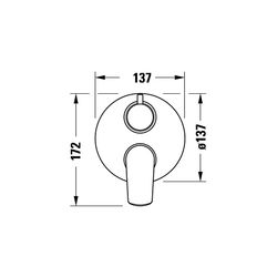 Duravit No.1 Einhebelmischer Unterputz Set, 2 Verbraucher, Chrom, Umstellventil, ... DURAVIT-N15210008010 8000177315978 (Abb. 1)