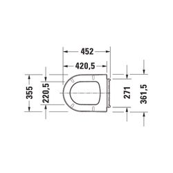 Duravit ME by Starck WC-Sitz Weiß Hochglanz, 374x40x458mm, mit Absenkautomatik, Sit... DURAVIT-0020090000 4053424307220 (Abb. 1)