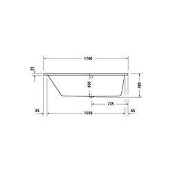 Duravit No.1 Badewanne 480x1000x1700mm, 210l, Weiß glänzend, Trapezförmig, Ein... DURAVIT-700508000000000 4063382185525 (Abb. 1)