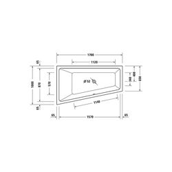 Duravit No.1 Badewanne 480x1000x1700mm, 210l, Weiß glänzend, Trapezförmig, Ein... DURAVIT-700508000000000 4063382185525 (Abb. 1)