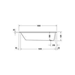 Duravit No.1 Whirlwanne Rechteckig, Einbau, 800x1800x420mm Jet Project, 1 Rück... DURAVIT-760491000JP1000 4063382185693 (Abb. 1)