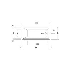 Duravit No.1 Whirlwanne Rechteckig, Einbau, 800x1800x420mm Jet Project, 1 Rück... DURAVIT-760491000JP1000 4063382185693 (Abb. 1)