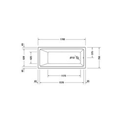 Duravit No.1 Whirlwanne Rechteckig, Einbau, 750x1700x420mm Jet Project, 1 Rück... DURAVIT-760490000JP1000 4063382185631 (Abb. 1)