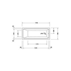 Duravit No.1 Whirlwanne Rechteckig, Einbau, 700x1700x420mm Jet Project, 1 Rück... DURAVIT-760489000JP1000 4063382185624 (Abb. 1)