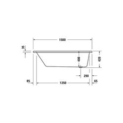 Duravit No.1 Whirlwanne Rechteckig, Einbau, 700x1500x420mm Jet Project, 1 Rück... DURAVIT-760487000JP1000 4063382185600 (Abb. 1)
