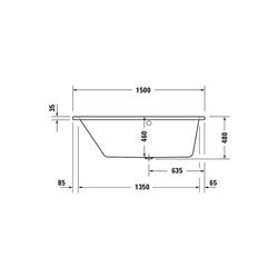 Duravit No.1 Whirlwanne Trapezförmig, Einbau L, 800x1500x480mm, Jet Project, 1... DURAVIT-760504000JP1000 4063382185655 (Abb. 1)