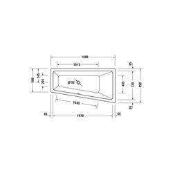 Duravit No.1 Whirlwanne Trapezförmig Einbau Ecke R 850x1600x480mm Jet Project ... DURAVIT-760507000JP1000 4063382185679 (Abb. 1)