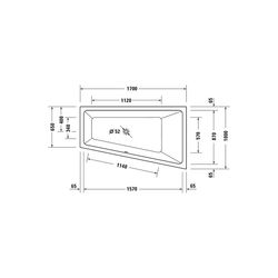 Duravit No.1 Whirlwanne Trapezförmig Einbau Ecke R 1000x1700x480mm Jet Project... DURAVIT-760509000JP1000 4063382185686 (Abb. 1)