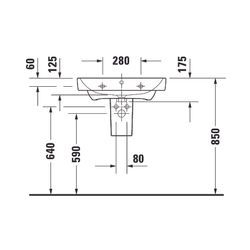 Duravit No.1 Waschtisch 460x650x175mm, Weiß Hochglanz, Rechteckig, 1 Waschplatz/HL ... DURAVIT-2375650000 4063382180308 (Abb. 1)