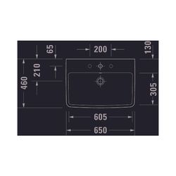 Duravit No.1 Waschtisch 460x650x175mm, Weiß Hochglanz, Rechteckig, 1 Waschplatz/HL ... DURAVIT-2375650000 4063382180308 (Abb. 1)