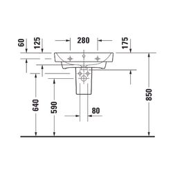 Duravit No.1 Waschtisch 460x600x173mm wandhäng., Weiß Hochglanz, Rechteckig, 1 Wasc... DURAVIT-2375600000 4063382180179 (Abb. 1)
