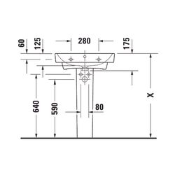 Duravit No.1 Waschtisch 460x600x173mm wandhäng., Weiß Hochglanz, Rechteckig, 1 Wasc... DURAVIT-2375600000 4063382180179 (Abb. 1)