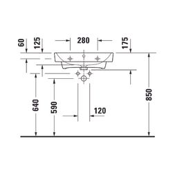 Duravit No.1 Waschtisch 460x600x173mm wandhäng., Weiß Hochglanz, Rechteckig, 1 Wasc... DURAVIT-2375600000 4063382180179 (Abb. 1)