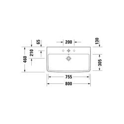 Duravit No.1 Waschtisch 460x800x173mm, Weiß Hochglanz, Rechteckig, 1 Waschplatz/HL... DURAVIT-23758000002 4063382181473 (Abb. 1)