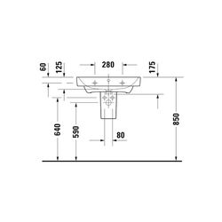 Duravit No.1 Waschtisch 460x650x175mm, Weiß Hochglanz, Rechteckig, 1 Waschplatz/HL ... DURAVIT-2375650000 4063382180308 (Abb. 1)