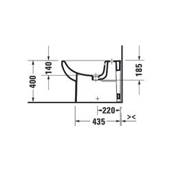 Duravit No.1 Stand Bidet 570x365x400mm, Weiß Hochglanz, 1 HL, mit Überlauf, Back to... DURAVIT-2296100000 4063382166517 (Abb. 1)