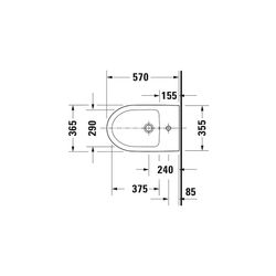 Duravit No.1 Stand Bidet 570x365x400mm, Weiß Hochglanz, 1 HL, mit Überlauf, Back to... DURAVIT-2296100000 4063382166517 (Abb. 1)