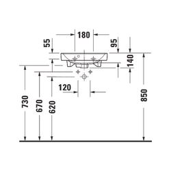 Duravit No.1 Handwaschbecken 350x450x142mm, Weiß Hochglanz, Rechteckig,1 Waschplatz... DURAVIT-0743450000 4063382180254 (Abb. 1)