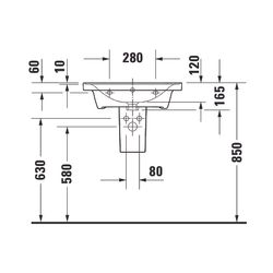 Duravit D-Neo Waschtisch 480x600x165mm wandhängend, Weiß Hochglanz, Rechteckig, 1 W... DURAVIT-2367600060 4063382167279 (Abb. 1)
