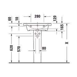 Duravit D-Neo Waschtisch 480x600x165mm wandhängend, Weiß Hochglanz, Rechteckig, 1 W... DURAVIT-2367600060 4063382167279 (Abb. 1)