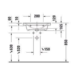 Duravit D-Neo Waschtisch 480x600x165mm wandhängend, Weiß Hochglanz, Rechteckig, 1 W... DURAVIT-2367600060 4063382167279 (Abb. 1)
