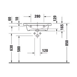 Duravit D-Neo Waschtisch 480x600x165mm wandhängend, Weiß Hochglanz, Rechteckig, 1 W... DURAVIT-2367600060 4063382167279 (Abb. 1)
