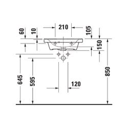Duravit D-Neo Handwaschbecken 400x500x150mm, Weiß Hochglanz, Rechteckig, 1 Waschpla... DURAVIT-0742500060 4063382167231 (Abb. 1)