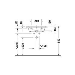 Duravit D-Neo Waschtisch 480x600x165mm wandhängend, Weiß Hochglanz, Rechteckig, 1 W... DURAVIT-2367600060 4063382167279 (Abb. 1)