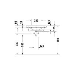 Duravit D-Neo Waschtisch 480x600x165mm wandhängend, Weiß Hochglanz, Rechteckig, 1 W... DURAVIT-2367600060 4063382167279 (Abb. 1)