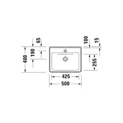 Duravit D-Neo Handwaschbecken 400x500x150mm, Weiß Hochglanz, Rechteckig, 1 Waschpla... DURAVIT-0742500060 4063382167231 (Abb. 1)
