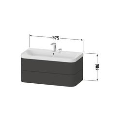 Duravit Happy D.2 Waschtisch-Set C-shaped wh Lack, 490x975x480mm Weiß Seidenmatt, ... DURAVIT-HP4348O3636 4063382003379 (Abb. 1)