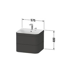 Duravit Happy D.2 Waschtisch-Set C-bonded wh Dekor, 490x575x480mm Steingrau Seiden... DURAVIT-HP4635E9292 4053424978338 (Abb. 1)