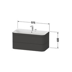Duravit Happy D.2 Waschtisch-Set C-bonded wh Lack 490x975x480mm, 2 Schubkästen, We... DURAVIT-HP4638N8484 4067116031874 (Abb. 1)