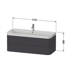Duravit Happy D.2 Waschtisch-Set C-shaped wh Lack, 490x1175x480mm, Taupe SM, 2... DURAVIT-HP4349O83830000 4067116020168 (Abb. 1)