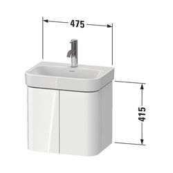 Duravit Happy D.2 Waschtischunterbau wandhäng. 350x475x415mm Weiß SM, Grifflos... DURAVIT-HP4384084840000 4067116031607 (Abb. 1)