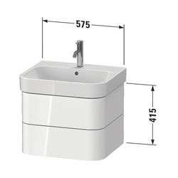 Duravit Happy D.2 Waschtischunterbau wandhäng. 490x575x415mm Weiß Hochglanz, G... DURAVIT-HP4385022220000 4063382186522 (Abb. 1)