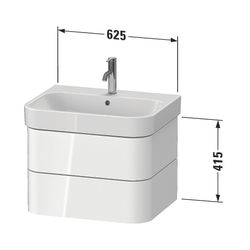 Duravit Happy D.2 Waschtischunterbau wandhäng. 490x625x415mm Steingrau Seidenm... DURAVIT-HP4386092920000 4063382186928 (Abb. 1)