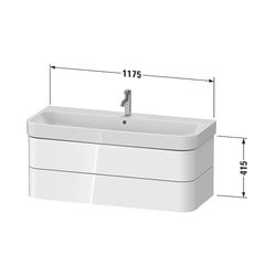Duravit Happy D.2 Waschtischunterbau wandhäng. 490x1175x415mm, Taupe SM, Griff... DURAVIT-HP4389083830000 4067116019766 (Abb. 1)