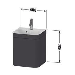 Duravit Happy D.2 Waschtisch-Set C-bonded wh Lack, 360x400x480mm Leinen Matt, ... DURAVIT-HP4633N75750000 4063382208552 (Abb. 1)