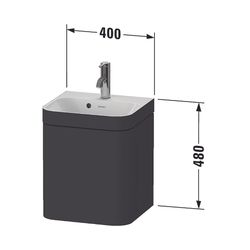 Duravit Happy D.2 Waschtisch-Set C-bonded wh Lack, 360x400x480mm Leinen Matt, ... DURAVIT-HP4634N75750000 4063382208750 (Abb. 1)