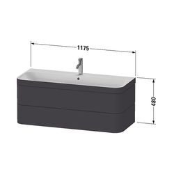 Duravit Happy D.2 Waschtisch-Set C-bonded wh Lack, 490x1175x480mm Leinen Matt,... DURAVIT-HP4639O75750000 4063382209054 (Abb. 1)