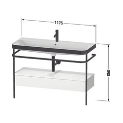Duravit Happy D.2 Waschtisch-Set C-bonded Metallkonsole, SK Lack, 490x1175x850... DURAVIT-HP4744E83830000 4067116019971 (Abb. 1)