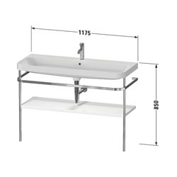 Duravit Happy D.2 Waschtisch-Set C-shaped Metallkonsole 490x1175x850mm, Taupe ... DURAVIT-HP4839O83830000 4067116020403 (Abb. 1)