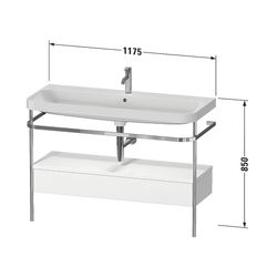 Duravit Happy D.2 Waschtisch-Set C-shaped Metallkonsole, SK Dekor, 490x1175x85... DURAVIT-HP4844E84840000 4067116029338 (Abb. 1)