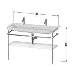 Duravit Happy D.2 Waschtisch-Set C-shaped Metallkonsole 490x1175x850mm, Graphi... DURAVIT-HP4849O80800000 4063382217776 (Abb. 1)